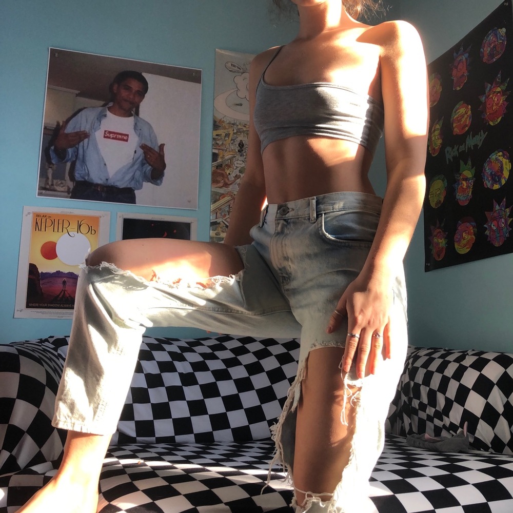 Distressed Mom Jeans